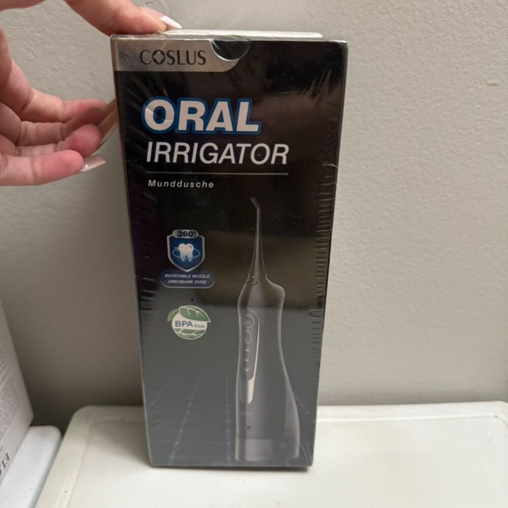 Coslus Oral Irrigator Water Dental Flosser Teeth Cleaning Cordless Black